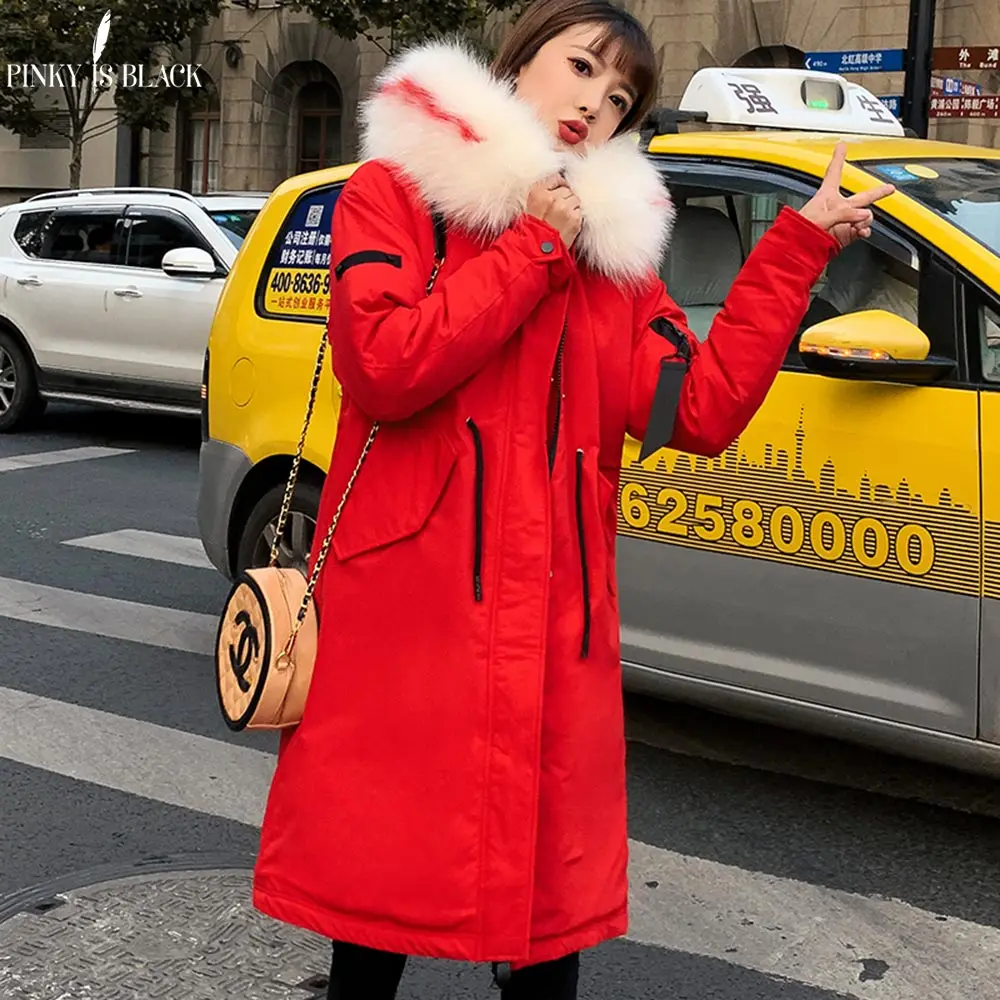 PinkyIsBlack/зимние парки, зимние женские куртки, пальто-30 градусов, с капюшоном, с меховой подкладкой, толстые теплые зимние куртки, зимнее пальто