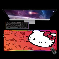 rgb cute kawaii hellos cat kitties gaming mouse pad mousepad keyboard mat mause pad rubber no slip with backlit tapis de souris