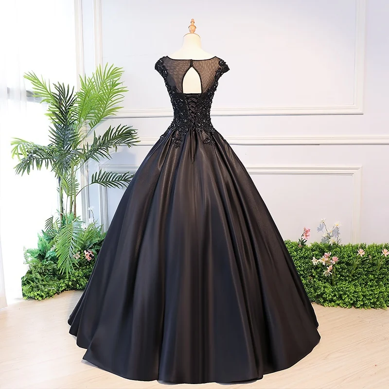 Сексуальное черное бальное платье платья для Quinceanera 15 милое Пышное Платье