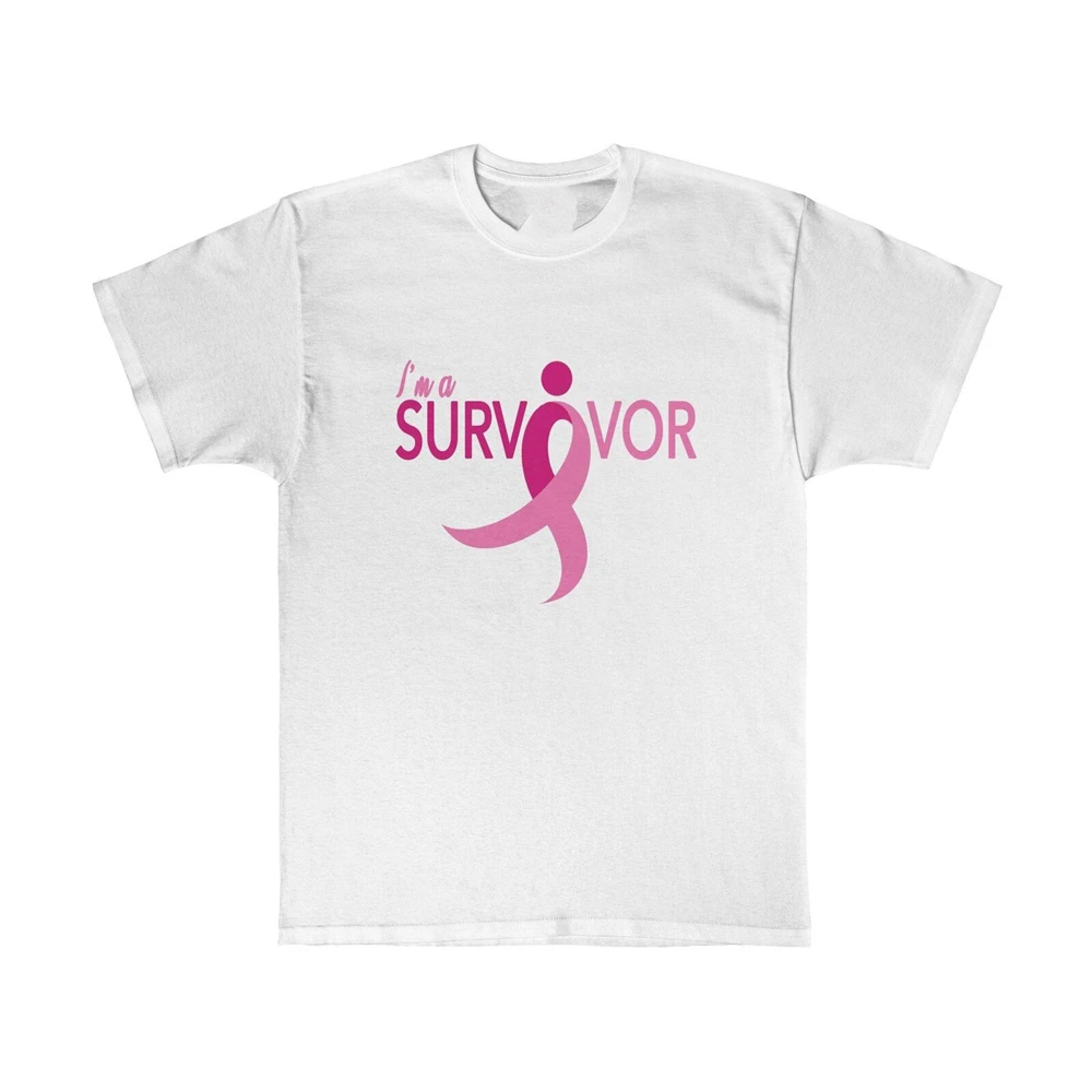 Футболка с розовой лентой I'M A Survivor футболка принтом футболка|Мужские футболки| |