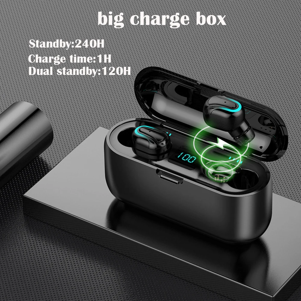 Exuanfa Bluetooth наушники 5 0 TWS мини беспроводная гарнитура с дисплеем питания зарядной