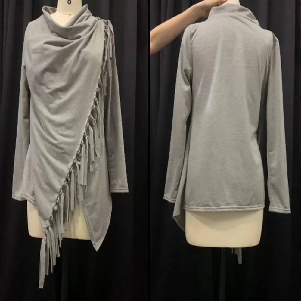 Женский Трикотажный плащ Bohoartist кардиган с кисточками и длинным рукавом стильное