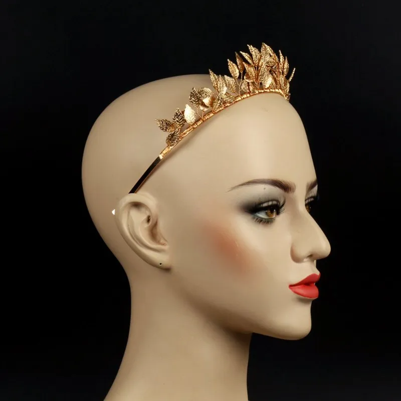 Греческая богиня лист корона барокко Королева золотой цвет Корона Тиара