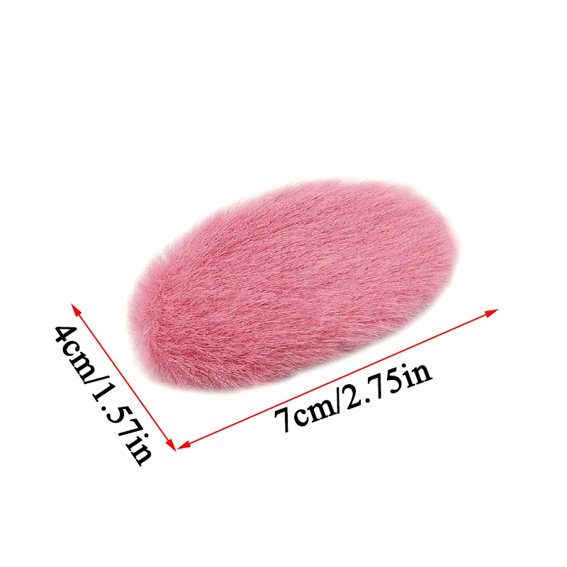 

Women Girls Sweet All-match Barrettes Lovely Hairpins 1PC Winter Faux Fur Oval Hair Clip Solid Color Soft Plush BB Hairpins