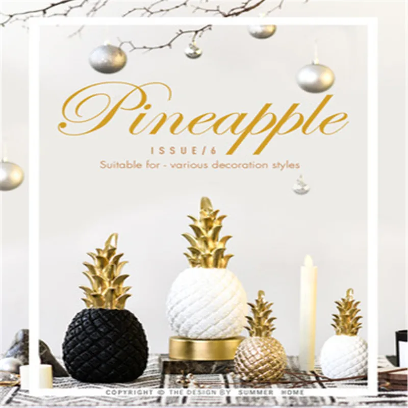 

Creative Light Luxury Style Golden Pineapple Ornaments Modern Living Room Porch Wine Cabinet Window Desktop Decoration Props