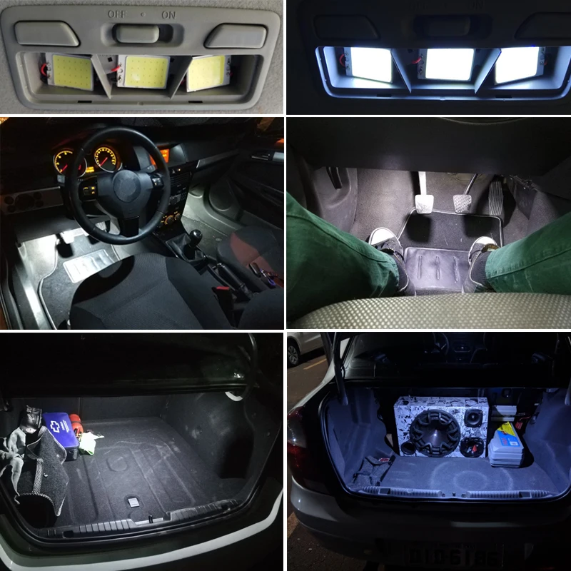 Светодиодсветильник панель COB Festoon Super White автомобильная лампа для чтения T10 W5w