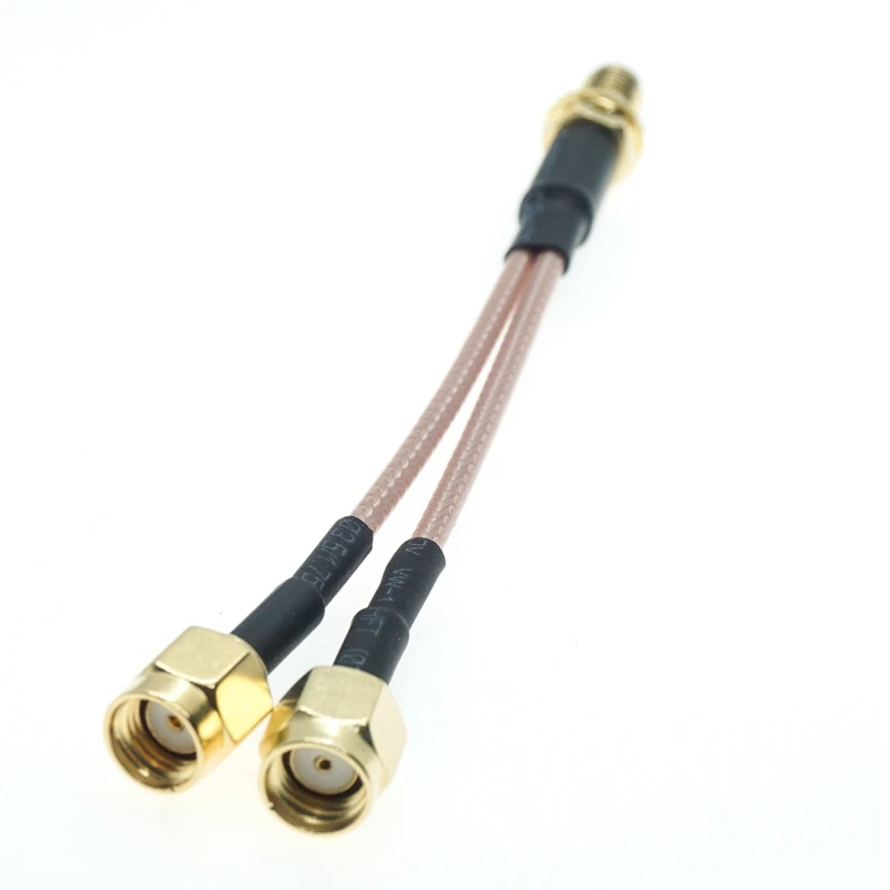 

RPSMA Female to 2X RP SMA Male Y type Splitter Combiner jumper Pigtail RF Coaxial Cable