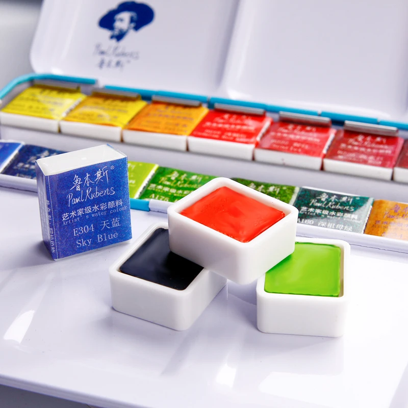 1Pc Paul Rubens Paint Supplier Aquarelle C Series Half Pan Solid Watercolor Cake for Beginner and Professional Artist | Канцтовары для