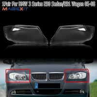 magickit pair front car headlight headlamp plastic clear lens cover for bmw e90e91 05 08