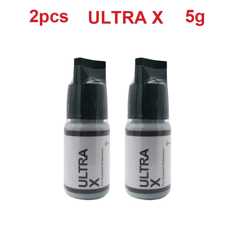 

2Pcs Ultra X Black Glue For Eyelash Extension Korea Original Dry Time 5g 1-2s Retention 7-8 Weeks Fast Drying Adhesive