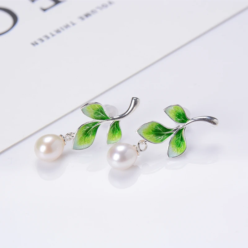 Женские серьги-гвозди из серебра 925 пробы с жемчугом | Украшения и аксессуары