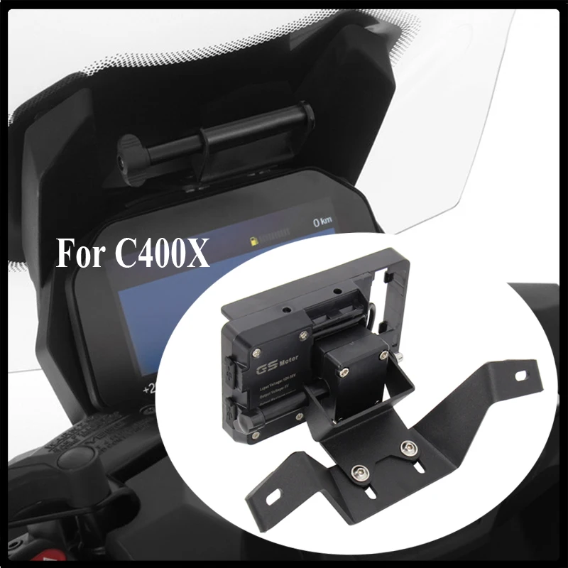 

Motorcycle navigation bracket Wireless Charging GPS FOR BMW C400X C 400X C 400 X Mobile Phone Holder Stand Bracket USB Charger