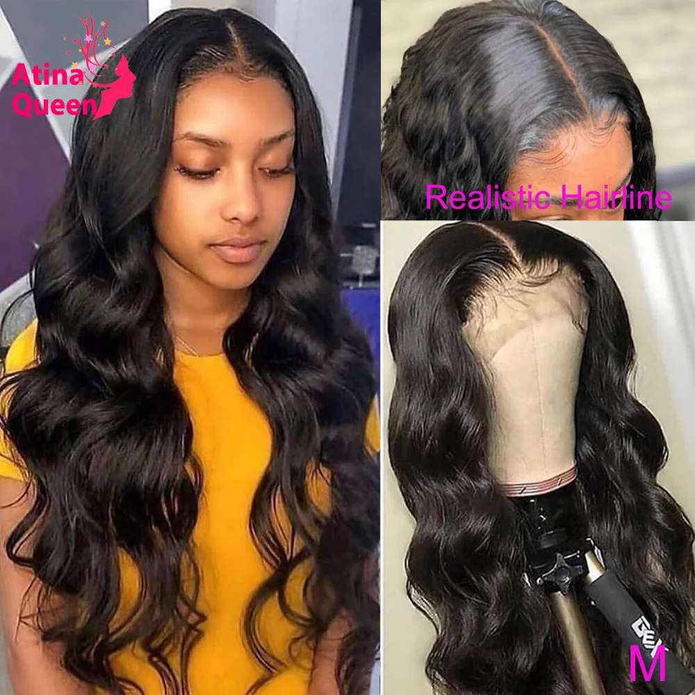 Объемная волна поддельные головы парик предварительно выщипанный Прозрачный Hd