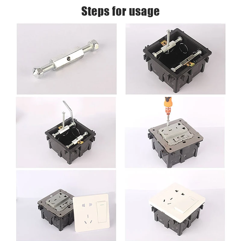 

Switch Socket Cassette Screws Support Rod Wall Mount Switch Box Repair Electrical Accessories Tool L9