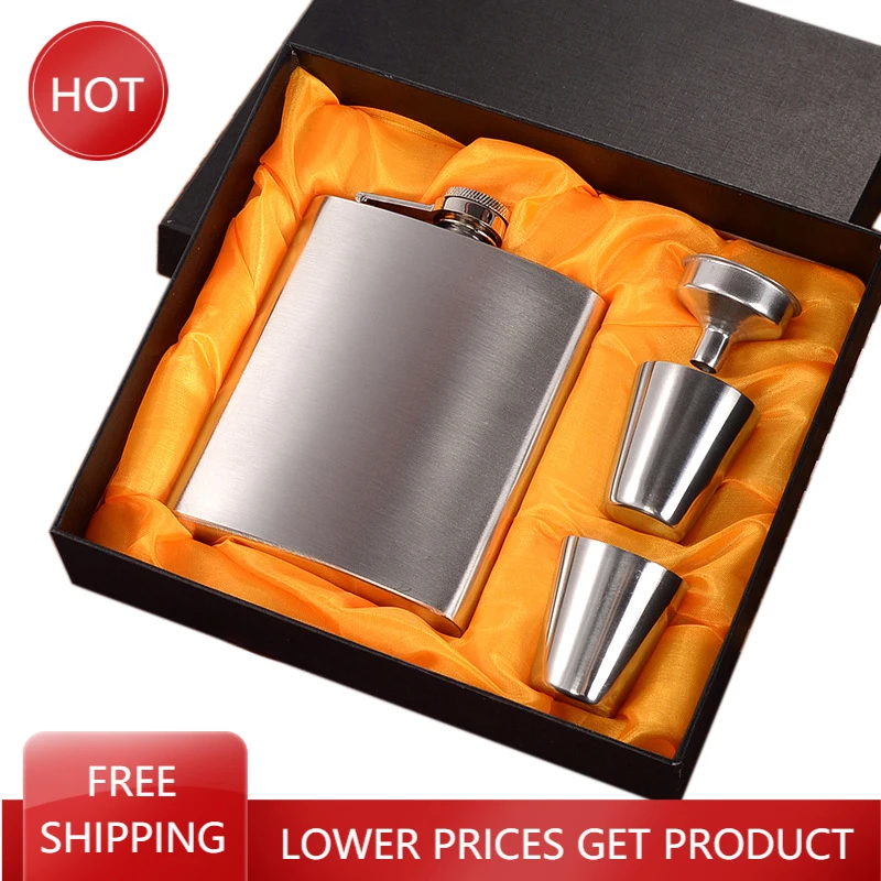 Metal Tequila Whisky Bottle Drinkware Fiaschetta Groomsmen Gifts Aa50jt