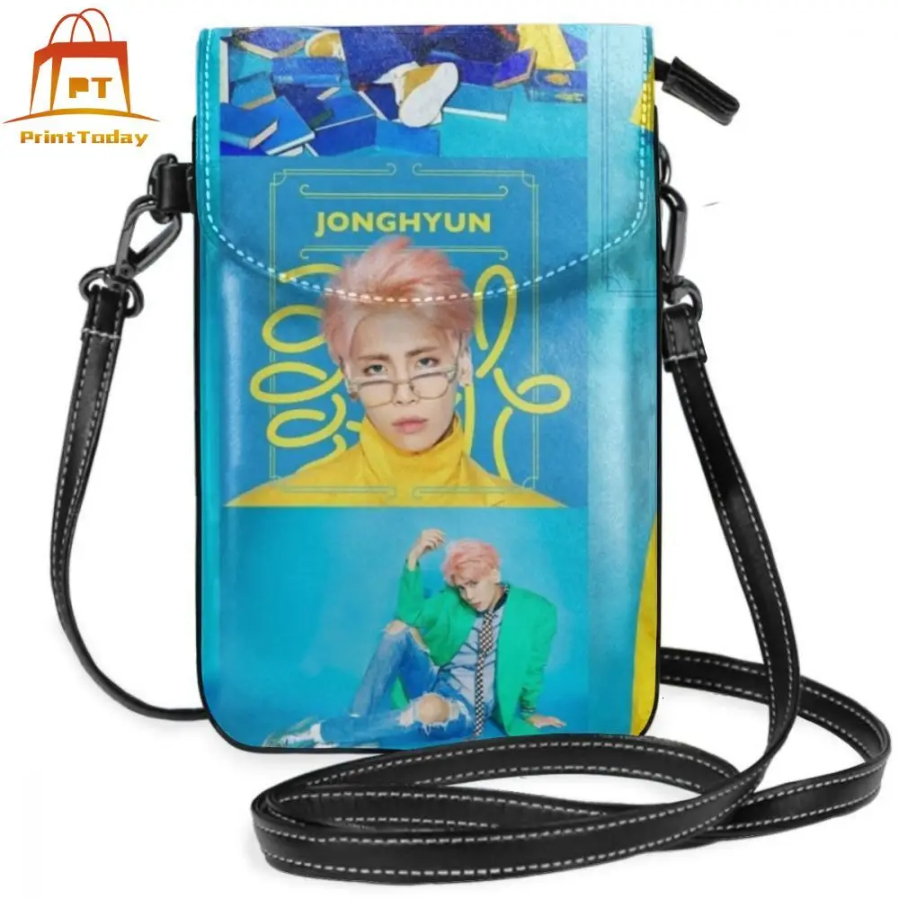 Сумка через плечо Shinee JONGHYUN, женская кожаная сумка с принтом, высокое качество
