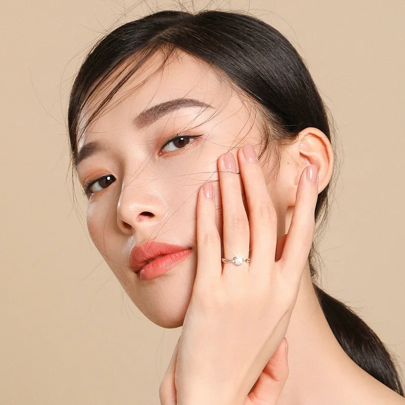 

Heart-shaped 925 Sterling Silver Ring Confession Success Gift Luxury Exquisite Engagement Cute Romantic Love Attractive Jewelry