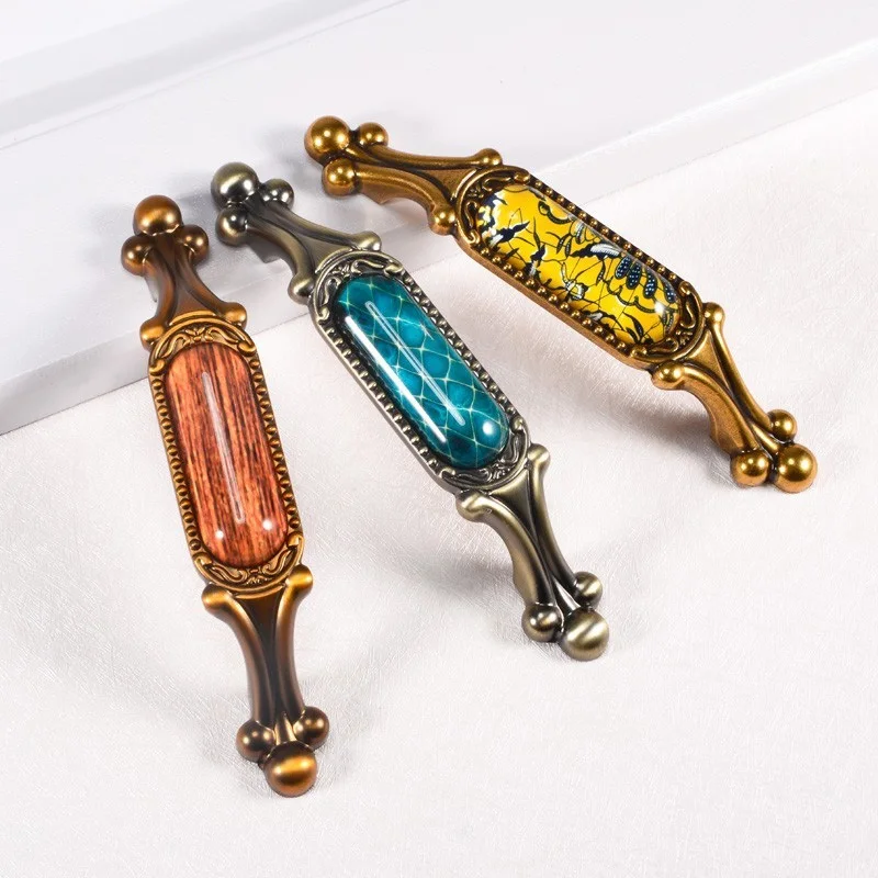 Роскошная ручка для мебели винтажные бронзовые ручки кухонного шкафа и