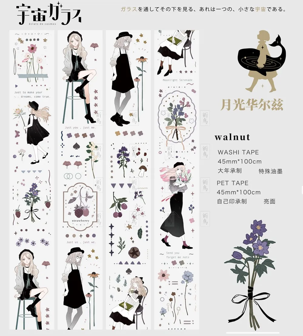 

1 Loop PET Moonlight Waltz Universal Washi Tape Sample