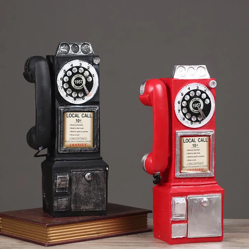 Ретро модель телефона с резиновым циферблатом винтажная фигурка украшение для