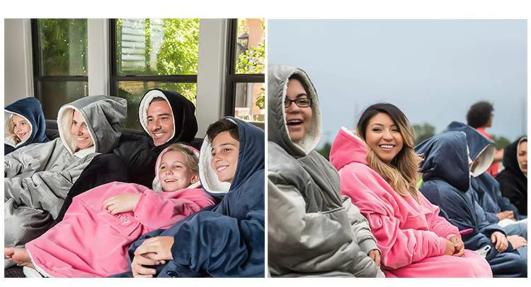 Новое Флисовое одеяло с рукавами уличные одеяла капюшоном и карманами теплое