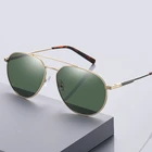 Солнцезащитные очки поляризационные UV400 Мужские, авиаторы в металлической оправе, брендовые дизайнерские, с пружинными дужками