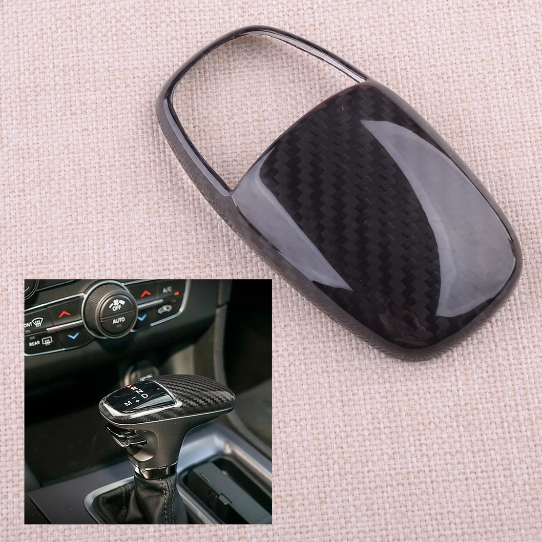 

Углеродного волокна черный Шестерни рукоятка рычага переключения передач крышка головки отделкой подходит для Dodge Challenger, Charger 2015 2016 2017 2018 2019...