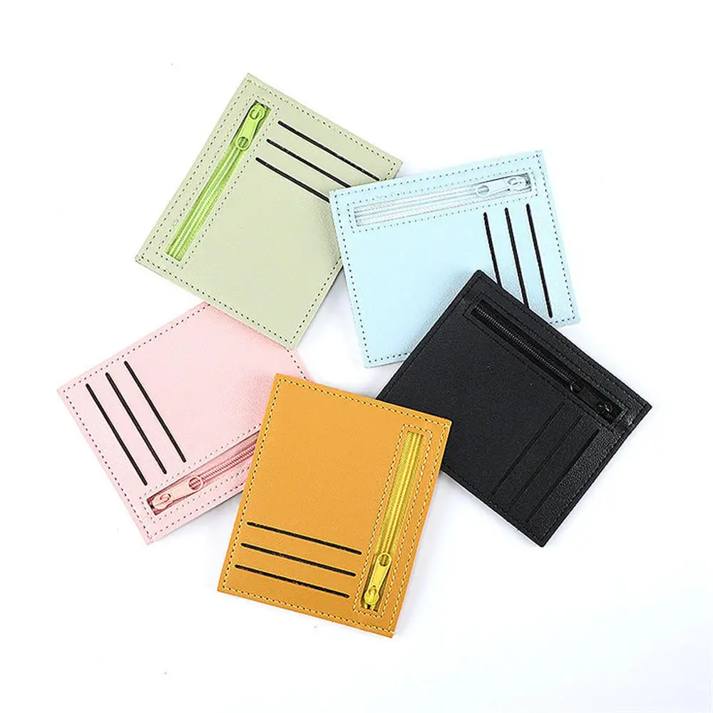 

1PC Mini Wallet Credit Multi-Card Holders PU Zipper Ultra-Thin Coin Purse Wallet Function Zipper Organizer Case