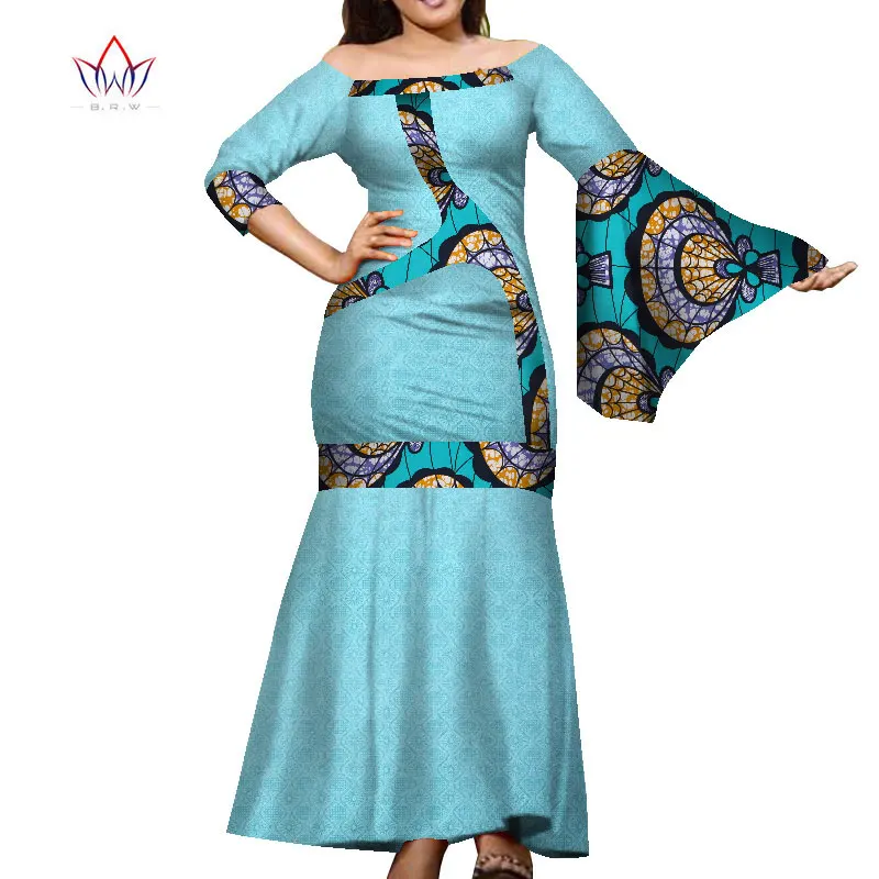 Dashiki African Dresses for Women Colorful Daily Wedding African Dresses for Women African Women Party Ankle-Length Dress WY7959