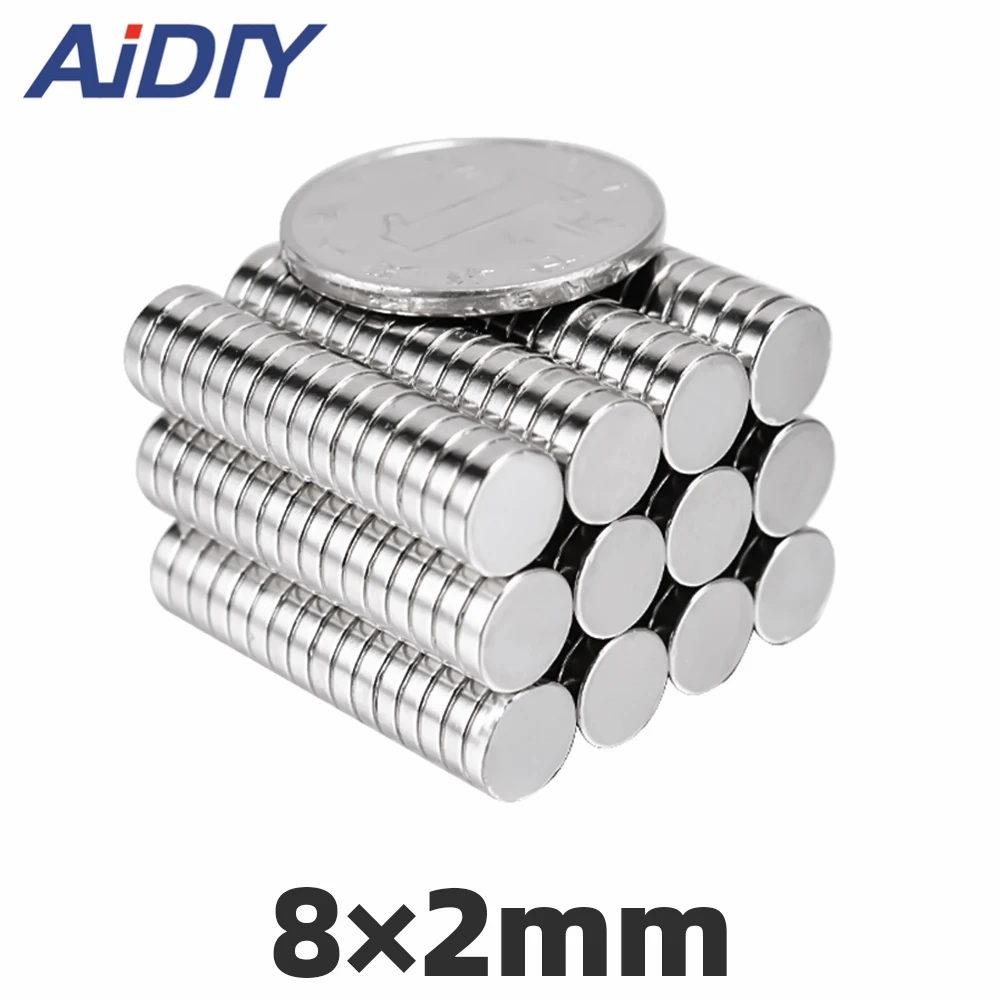 AIDIY 10 шт. неодимовые магниты 15 × 1 12 × 2 8x3 10x1 10x2 6 × 4 мм Мини N35 Круглый дисковый магнит очень сильные магниты никель редкоземельные