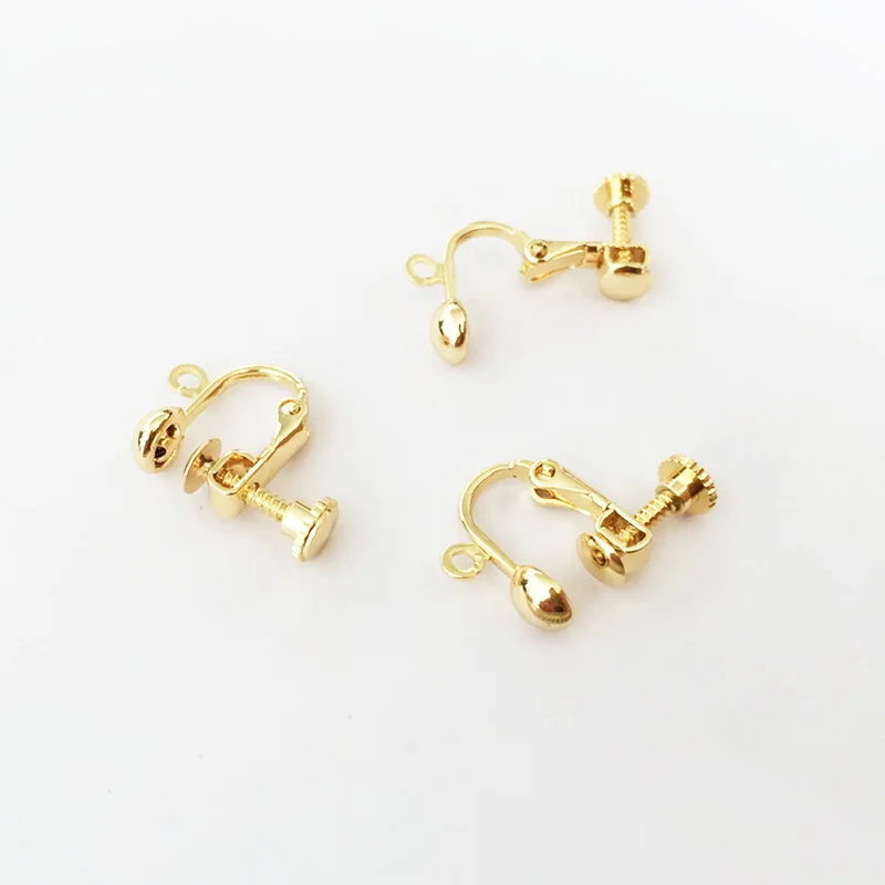 Позолоченные клипсы для ушей латунные висячие кольца серьги-Крючки изготовления
