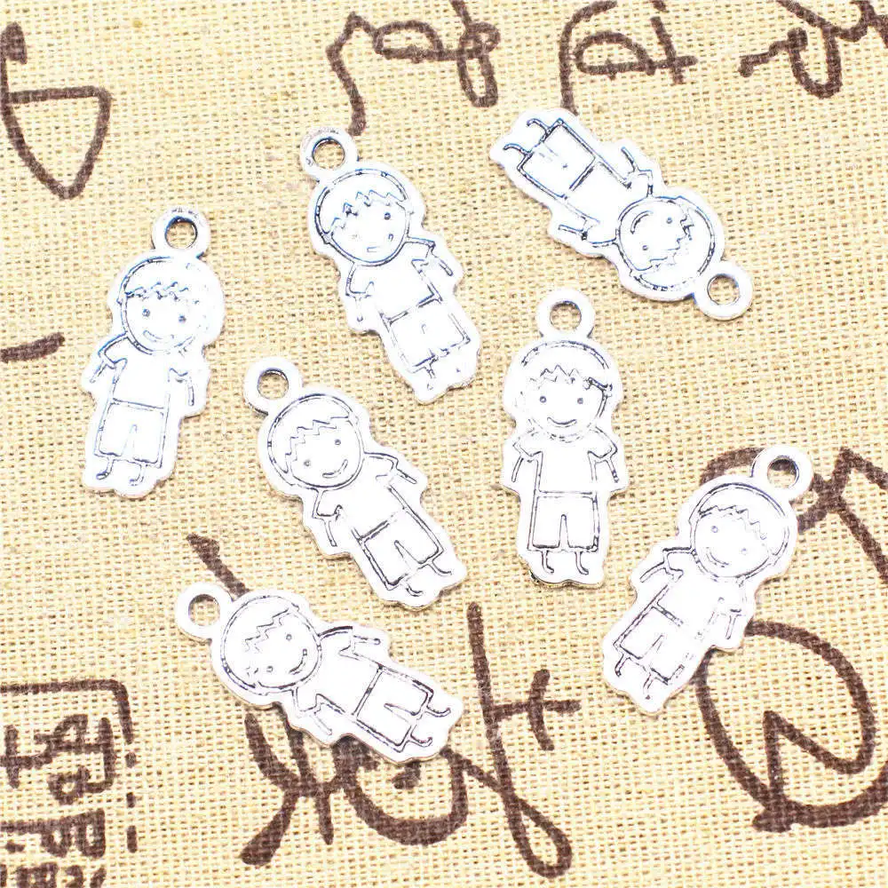 

5pcs 14x31mm Antique Silver Color Child Charms
