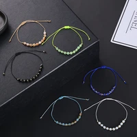 minimalism bohemia simple crystal beaded rope bracelet for girls matching braslet hot fashion holiday party braclet brazalete
