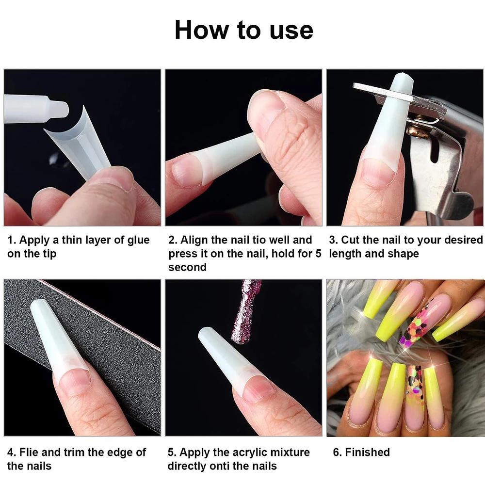 

1000pcs Natural Clear Coffin Nail Art Tips French False Nail Half Cover Fake Nail Acrylic Uv Gel Nail Polish Manicure