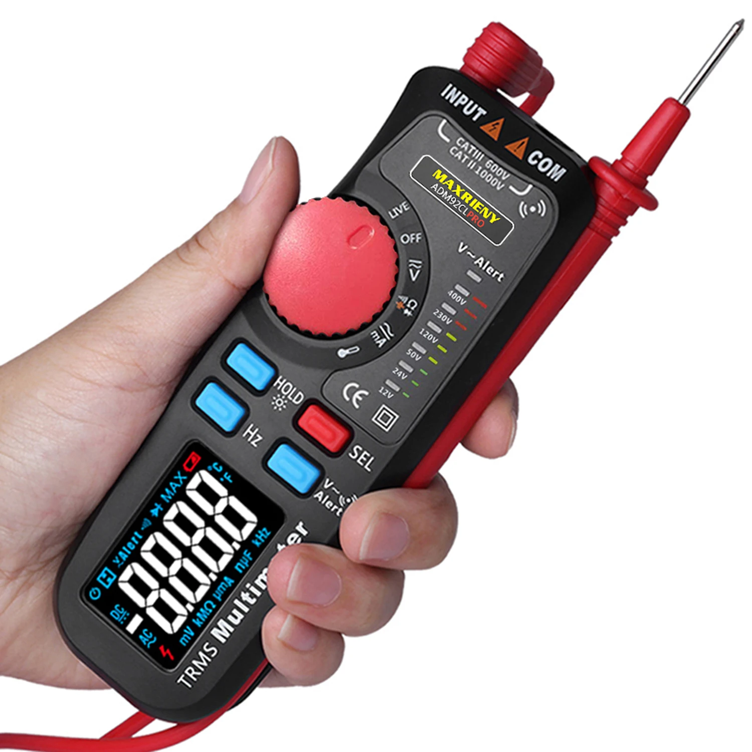 Цифровой мини мультиметр MAXRIENY ADM92CL PRO двухрежимный профессиональный 6000