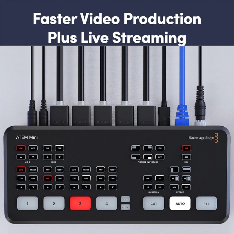 

Blackmagic Design ATEM Mini Pro ATEM Mini HDMI переключатель для прямых трансляций мультипросмотр и запись новые функции ATEM Mini Pro ISO