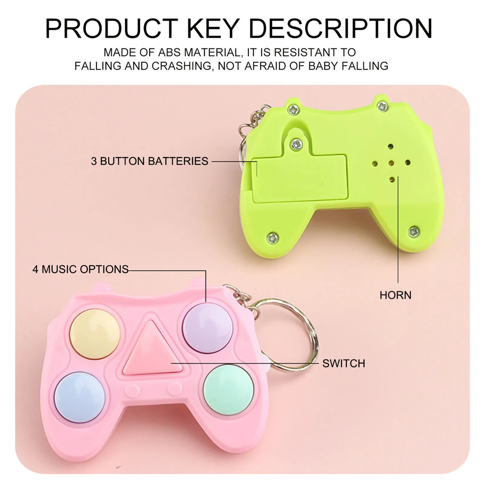 

Mini Handle Game Keychain Led Electronic Memory Games For Kids Adults Sensory Squeeze Squishy Antistress Baby Toys Gifts Pack#30