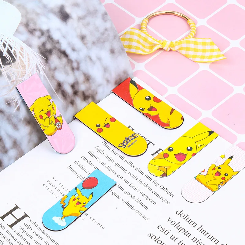Pokemon Pikachu Anime Cartoon Cute Soft Magnet Book Holder Magnetic Bookmark Learning Gifts for Children | Игрушки и хобби