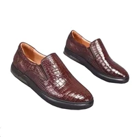 ourui men crocodile leather shoes rubber soles crocodile belly skin fashion leisure