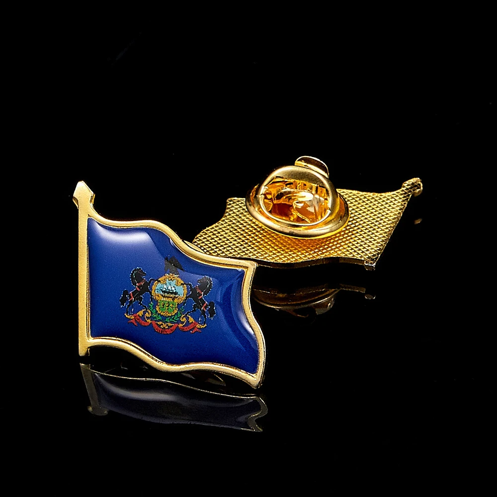 

USA State Commonwealth of Pennsylvania Flag Pin Brooches for Shirt Bag Cap Coat Lapel Pin Buckle Badge