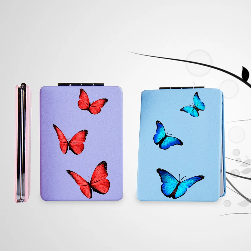 Портативное складное косметическое зеркало с бабочкой компактное карманное