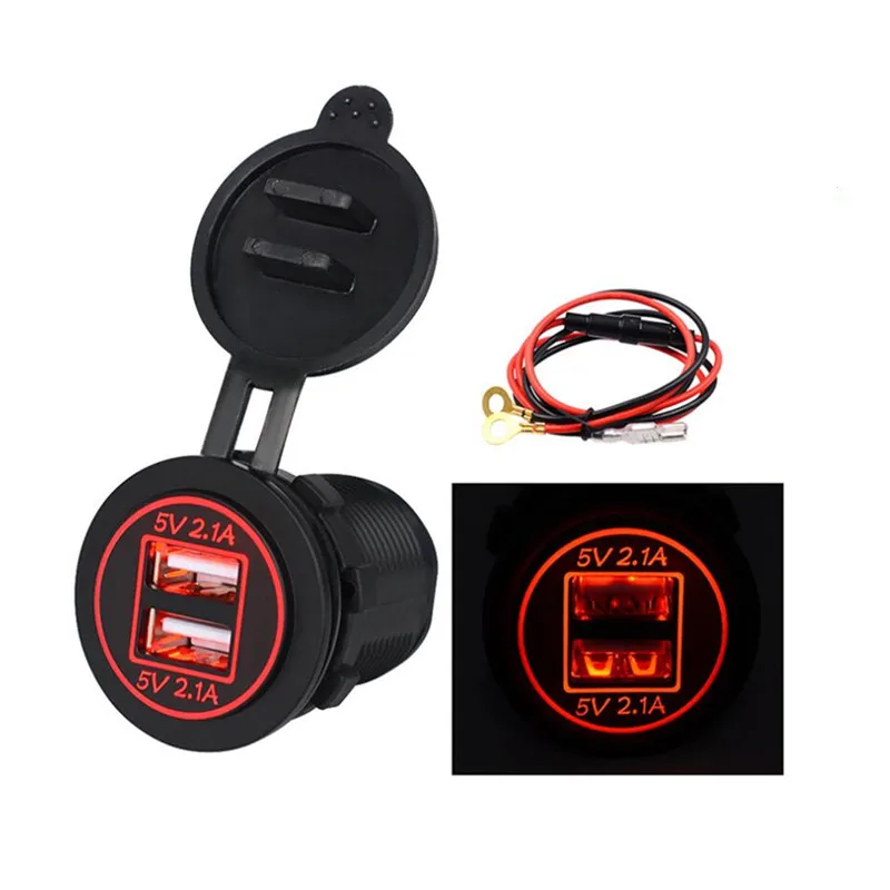 

Dual USB Charger Socket Waterproof Power Socket 2.1A For Lada kalina priora MG 3 5 6 7 Mg 3 ZR MG328 MG995 FOR SAAB 9-3 9-5 93