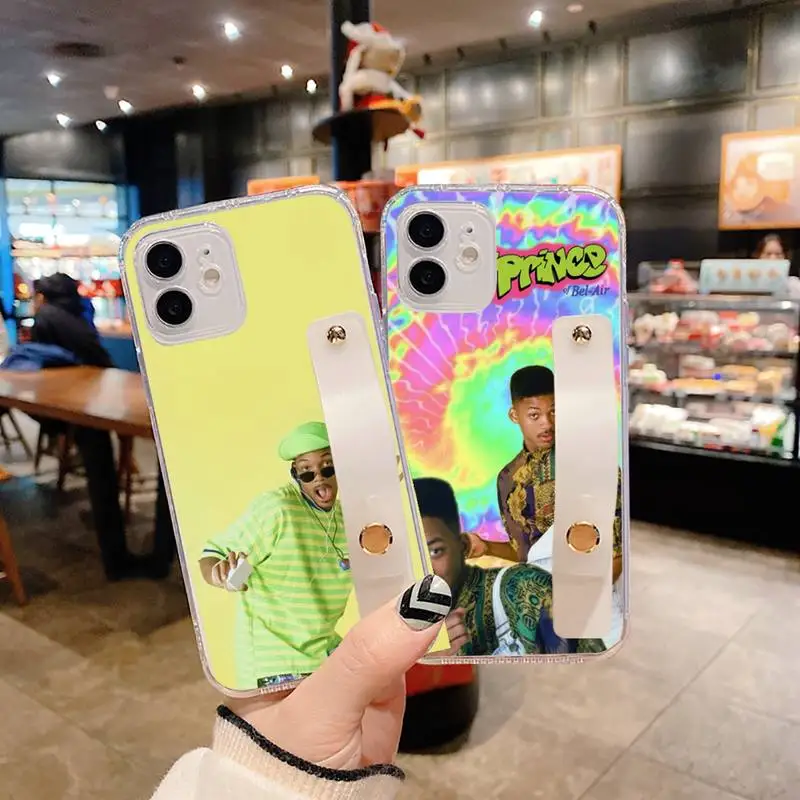 

The fresh prince of bel air TV Phone Case Wrist Strap For iPhone 7 8 11 12 X XS XR MINI Pro Max Plus Hand Band Transparent Clear