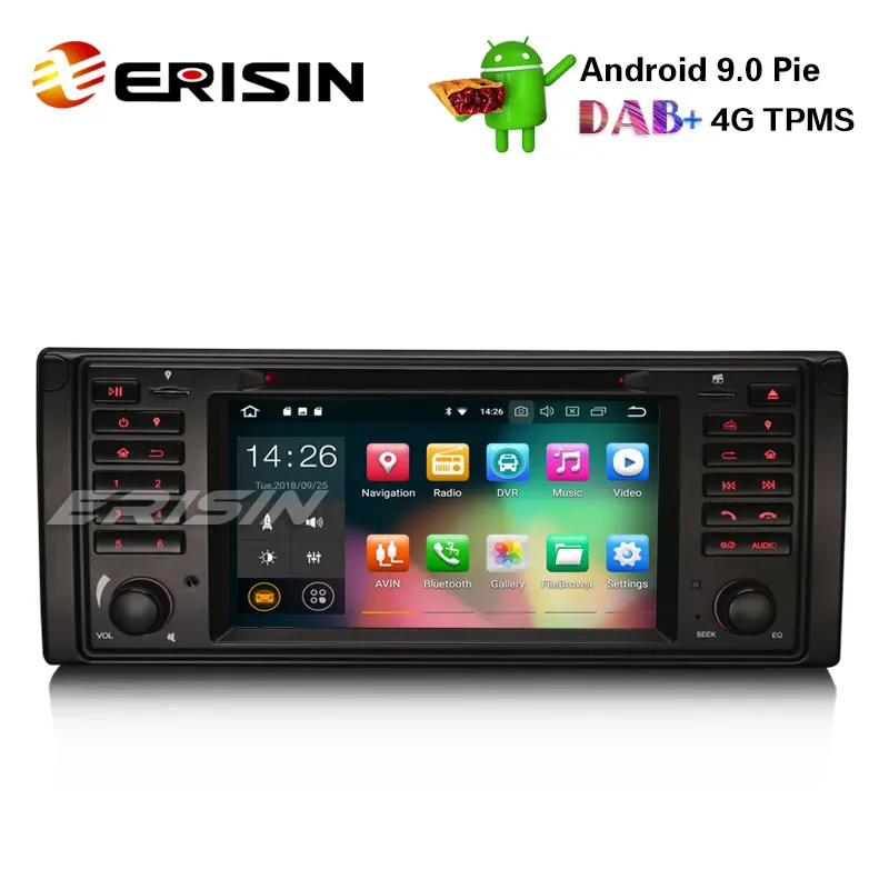 Erisin ES4839B 7 &quotAndroid 9 0 автомобильный стерео GPS WiFi DAB + DVR OBD DVD BT 4G для BMW 5 серии E39 E53 X5 M5 |