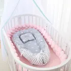 Портативная кровать для новорожденных 85*55 см, хлопок, моющаяся детская кроватка, подходит для детей 0-18 месяцев, бампер