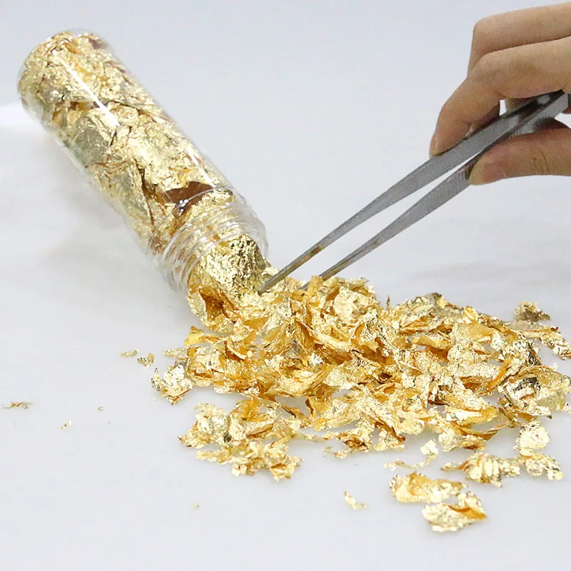 Съедобная имитация золотых хлопьев золотые фольги осколки серебряного золотого
