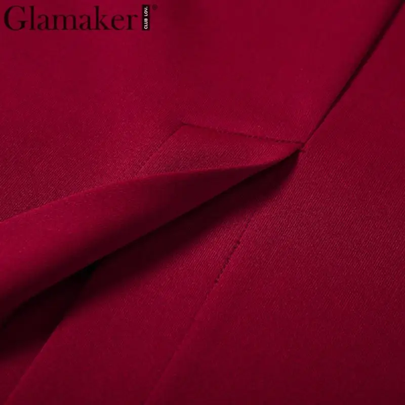 Glamaker винтажное платье с v-образным вырезом и пышными рукавами, облегающее платье с длинным рукавом, элегантное женское платье осень-зима, женские вечерние платья, сексуальное длинное платье