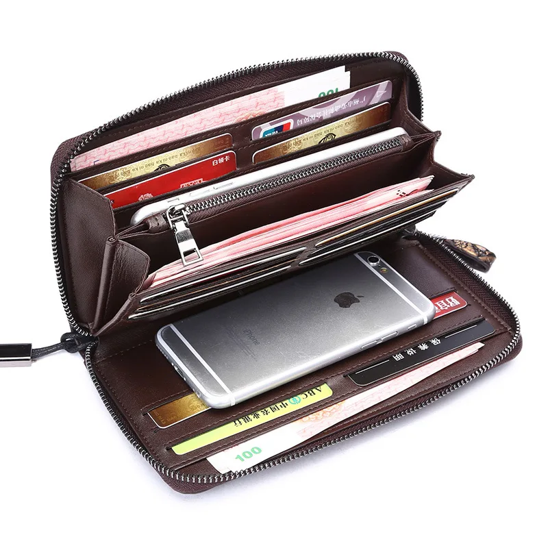 

YourSeason New Men And Ladies Skull Hand Wallet Genuine Leather Multi-card Position Women Long Clutch Wallet Card Holder Vintage