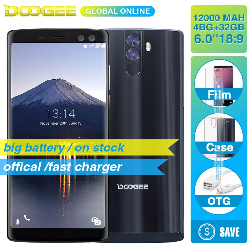 DOOGEE BL9000 смартфон 6 ГБ 64 Гб Helio P23 Восьмиядерный 5V5A флэш-зарядка 9000 мАч Беспроводная зарядка 5,9" FHD+ Android 8,1