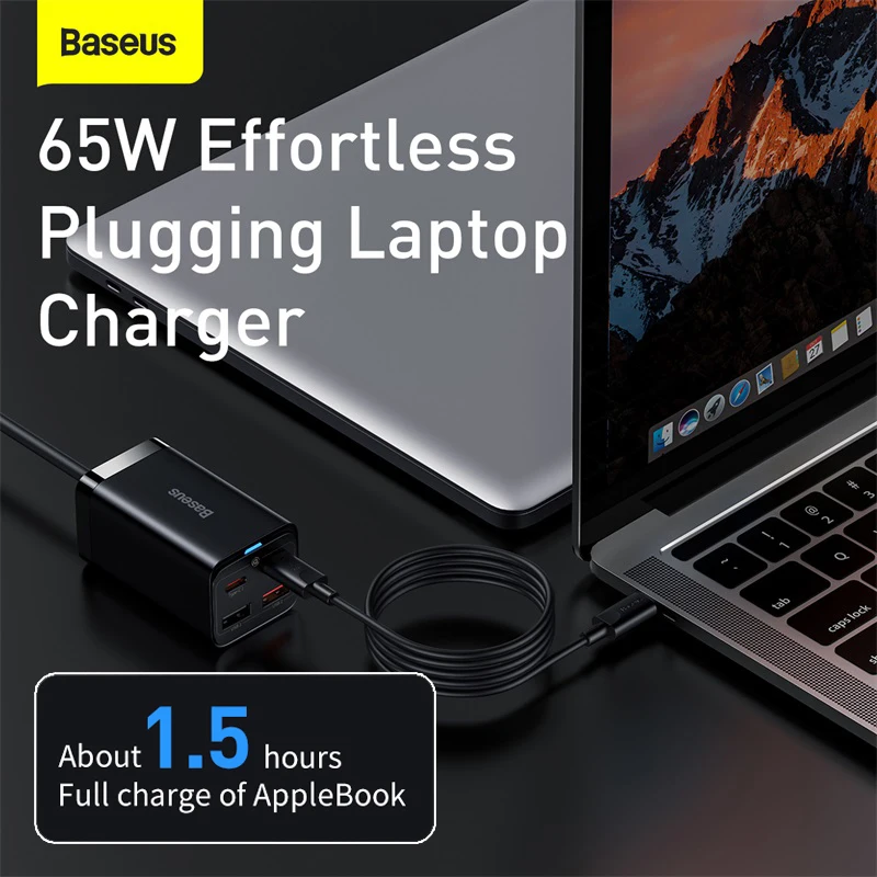 Зарядное устройство Baseus сетевое с 4 USB-портами и поддержкой быстрой зарядки 65 Вт |